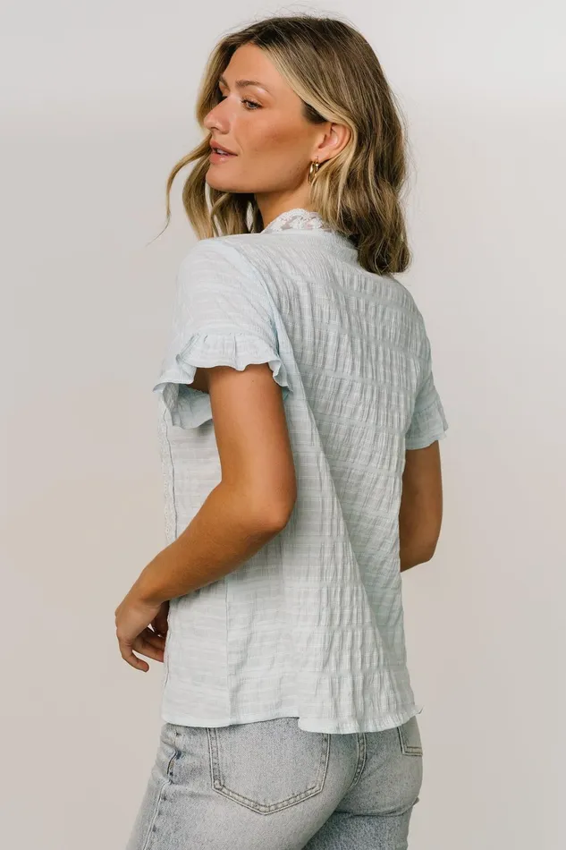 Women Blouses Shirts Baltic Born Zara Lace Top Blue Women Blouses Shirts Baltic Born Zara Lace Top Blue