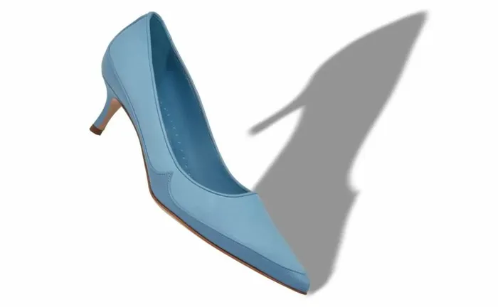 Women Blue Nappa Leather And Suede Pumps Manolo Blahnik Pumps