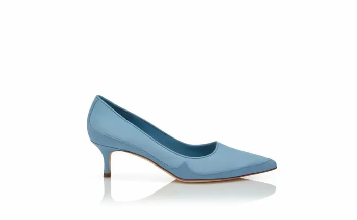 Women Blue Nappa Leather And Suede Pumps Manolo Blahnik Pumps