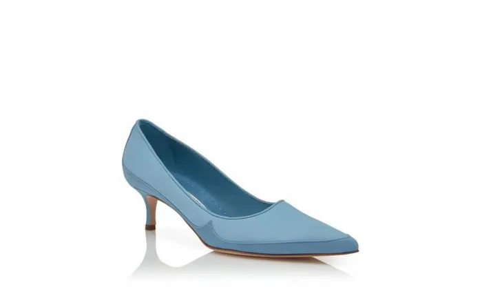 Women Blue Nappa Leather And Suede Pumps Manolo Blahnik Pumps
