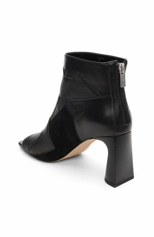 Women Boots Liverpool Los Angeles Park Bootie Multi Leather Patchwork Open Toe Black