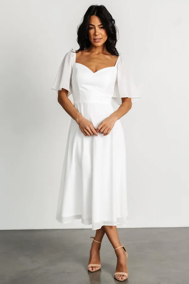 Women Bridal Baltic Born Colette Sweetheart Midi Dress White