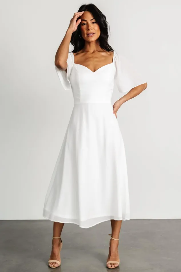 Women Bridal Baltic Born Colette Sweetheart Midi Dress White