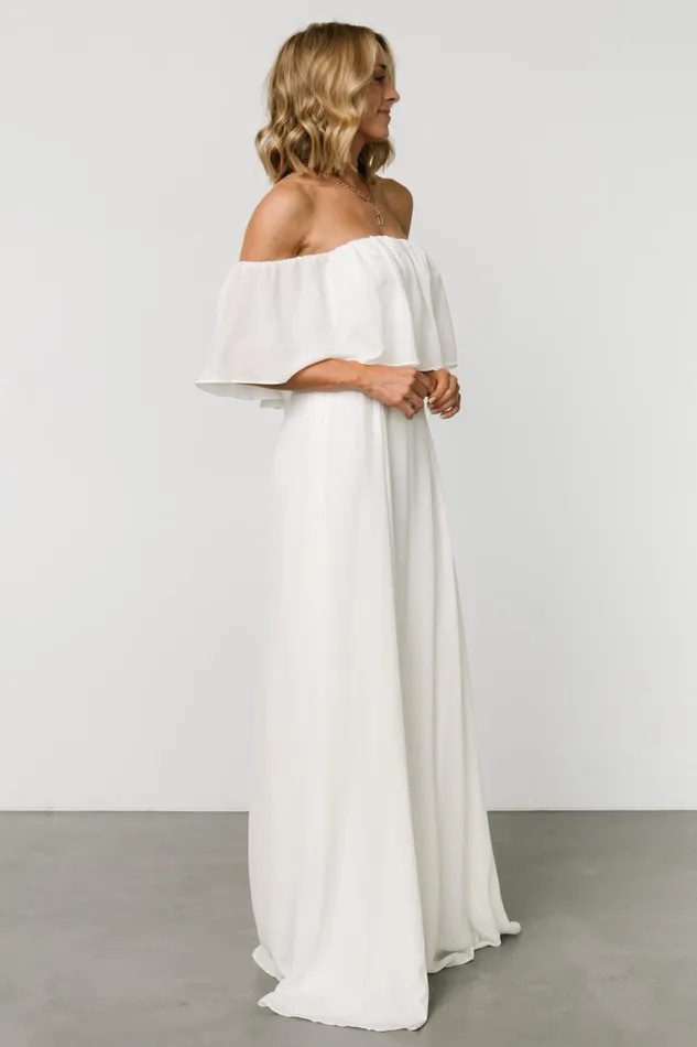 Women Bridal Baltic Born Diana Off Shoulder Maxi Dress Off White