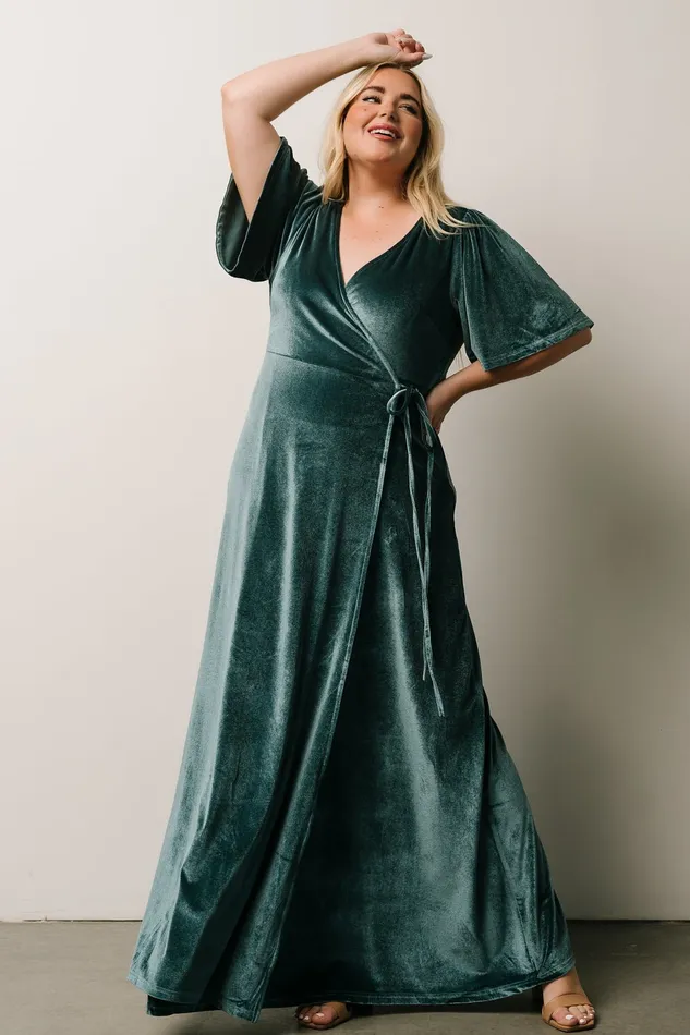 Women Bump Friendly Baltic Born Meghan Velvet Wrap Maxi Dress Persian Blue Women Bump Friendly Baltic Born Meghan Velvet Wrap Maxi Dress Persian Blue