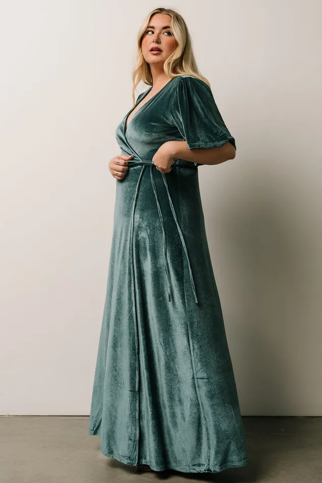 Women Bump Friendly Baltic Born Meghan Velvet Wrap Maxi Dress Persian Blue Women Bump Friendly Baltic Born Meghan Velvet Wrap Maxi Dress Persian Blue