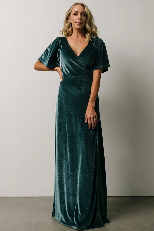 Women Bump Friendly Baltic Born Meghan Velvet Wrap Maxi Dress Persian Blue Women Bump Friendly Baltic Born Meghan Velvet Wrap Maxi Dress Persian Blue