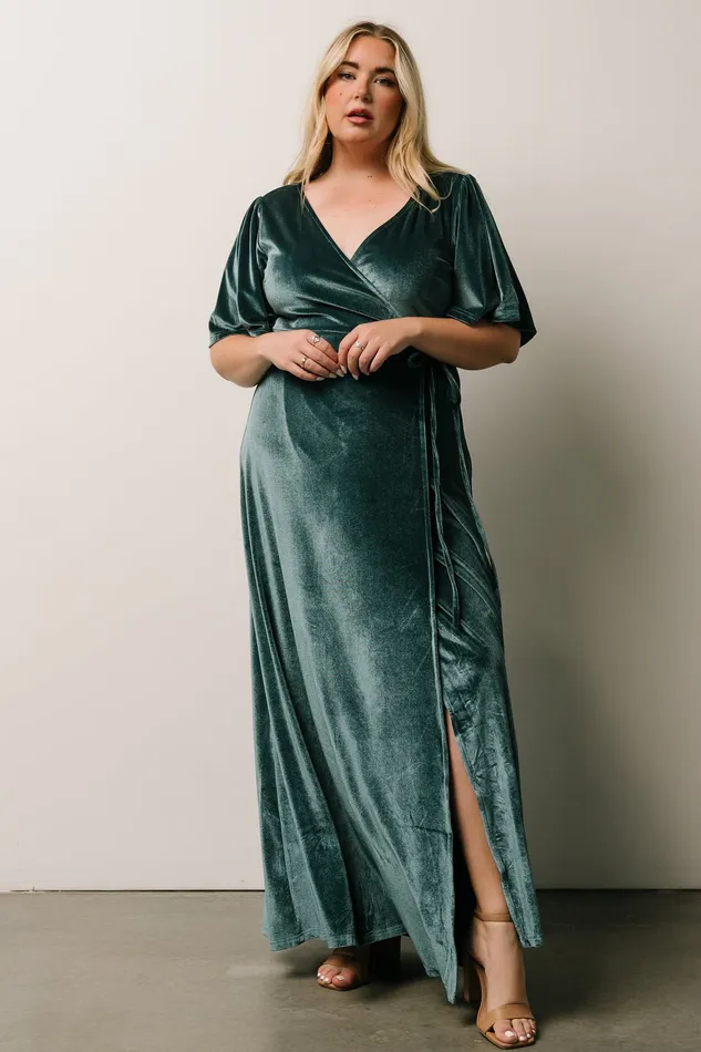 Women Bump Friendly Baltic Born Meghan Velvet Wrap Maxi Dress Persian Blue Women Bump Friendly Baltic Born Meghan Velvet Wrap Maxi Dress Persian Blue