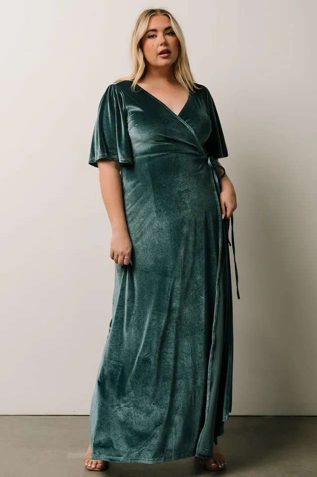 Women Bump Friendly Baltic Born Meghan Velvet Wrap Maxi Dress Persian Blue Women Bump Friendly Baltic Born Meghan Velvet Wrap Maxi Dress Persian Blue