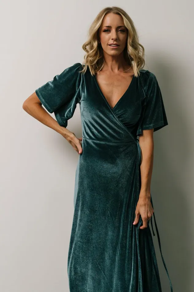 Women Bump Friendly Baltic Born Meghan Velvet Wrap Maxi Dress Persian Blue Women Bump Friendly Baltic Born Meghan Velvet Wrap Maxi Dress Persian Blue