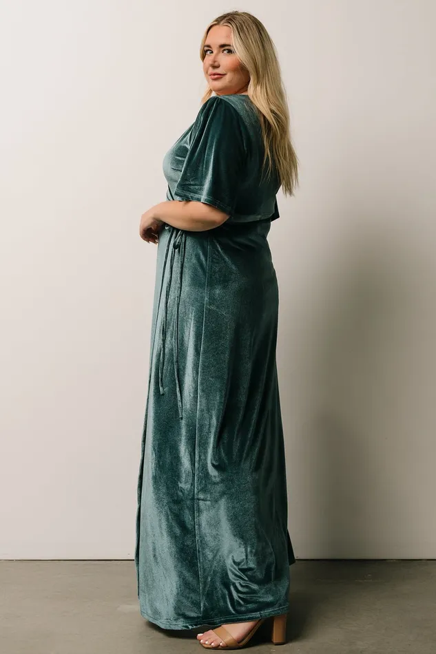 Women Bump Friendly Baltic Born Meghan Velvet Wrap Maxi Dress Persian Blue Women Bump Friendly Baltic Born Meghan Velvet Wrap Maxi Dress Persian Blue
