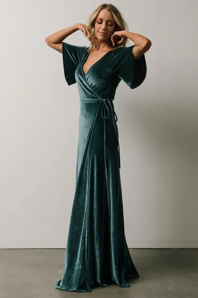 Women Bump Friendly Baltic Born Meghan Velvet Wrap Maxi Dress Persian Blue Women Bump Friendly Baltic Born Meghan Velvet Wrap Maxi Dress Persian Blue
