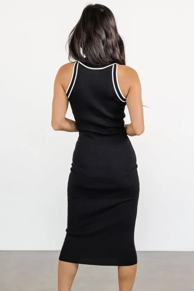 Women Bump Friendly Baltic Born Tove Knit Tank Midi Dress Black