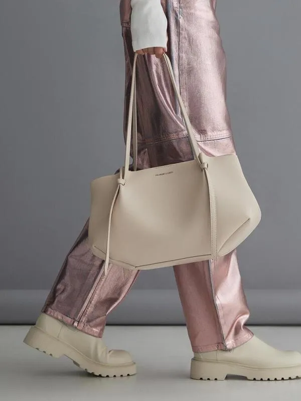 Women Calla Tote Bag 8211 Oat CHARLES and KEITH Slouchy Bags