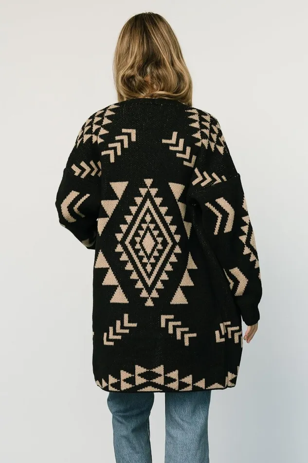 Women Cardigans Baltic Born Hays Oversized Cardigan Black Tan Women Cardigans Baltic Born Hays Oversized Cardigan Black Tan