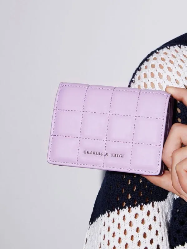 Women Cassia Quilted Mini Wallet 8211 Lilac CHARLES and KEITH Small Wallets