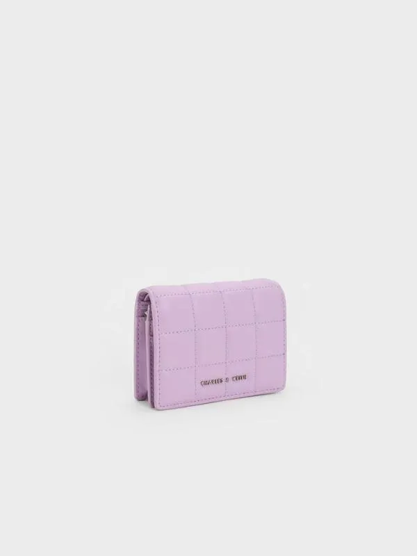 Women Cassia Quilted Mini Wallet 8211 Lilac CHARLES and KEITH Small Wallets