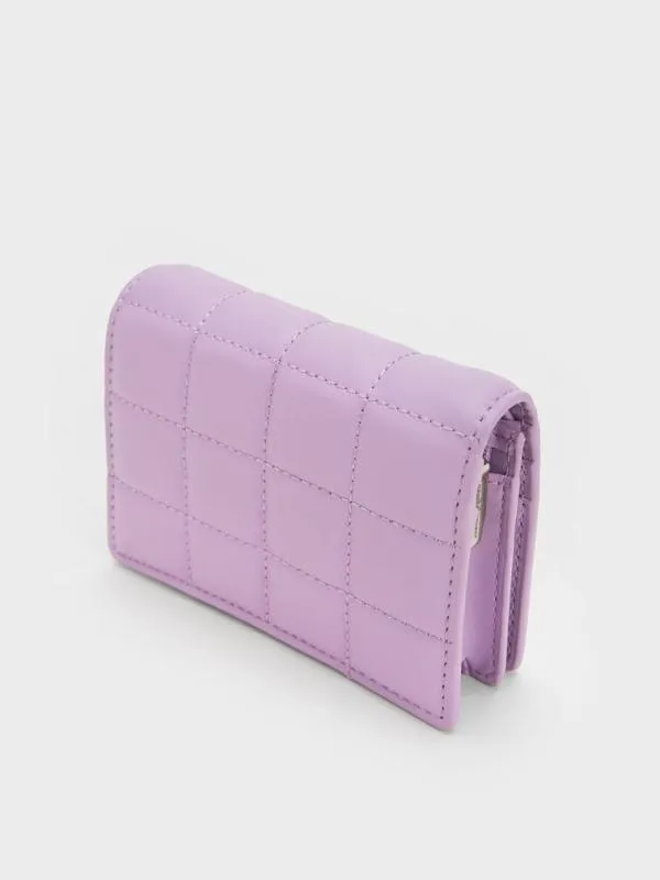 Women Cassia Quilted Mini Wallet 8211 Lilac CHARLES and KEITH Small Wallets