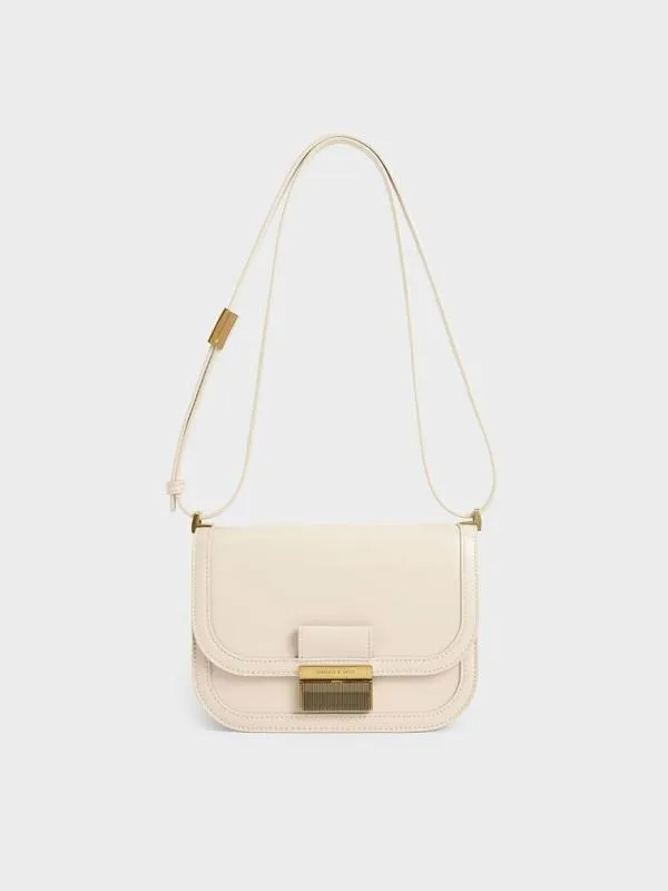 Women Charlot Bag 8211 Ivory CHARLES and KEITH Crossbody Bags