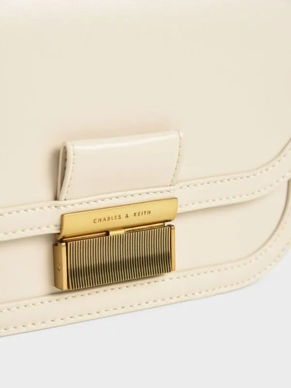 Women Charlot Bag 8211 Ivory CHARLES and KEITH Crossbody Bags Women Charlot Bag 8211 Ivory CHARLES and KEITH Crossbody Bags