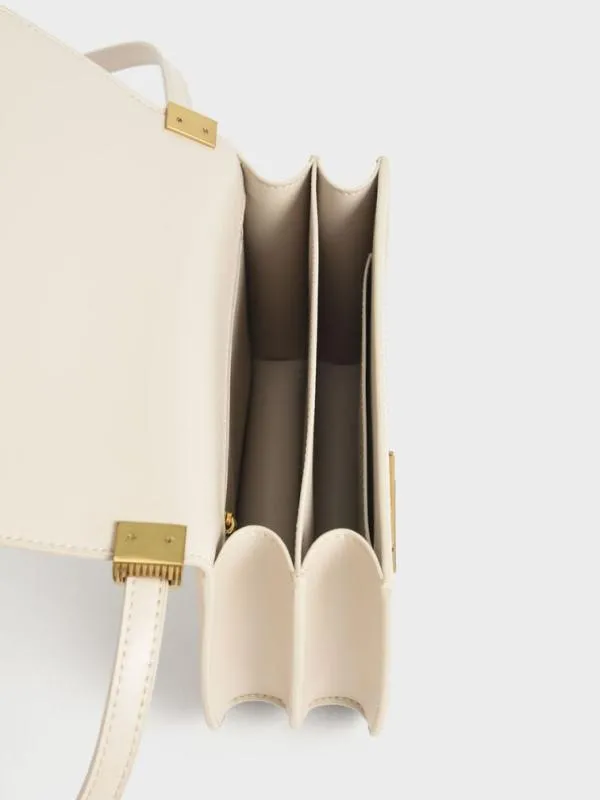 Women Charlot Bag 8211 Ivory CHARLES and KEITH Crossbody Bags Women Charlot Bag 8211 Ivory CHARLES and KEITH Crossbody Bags