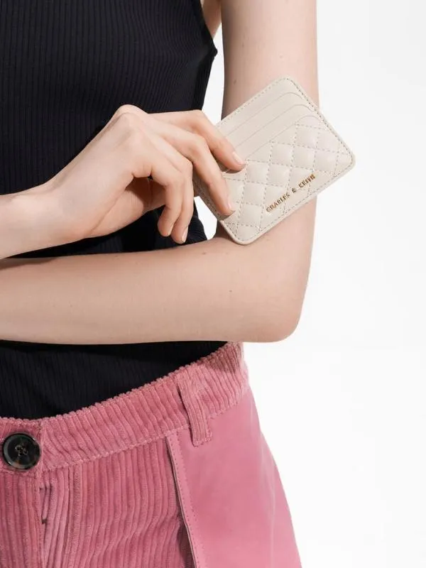 Women Cleo Quilted Card Holder 8211 Ivory CHARLES and KEITH Card Holders Women Cleo Quilted Card Holder 8211 Ivory CHARLES and KEITH Card Holders