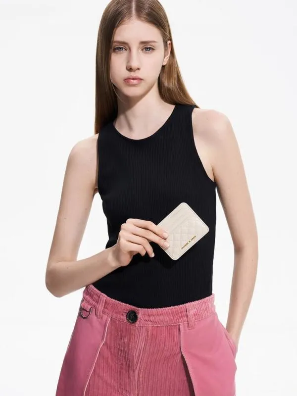 Women Cleo Quilted Card Holder 8211 Ivory CHARLES and KEITH Card Holders Women Cleo Quilted Card Holder 8211 Ivory CHARLES and KEITH Card Holders