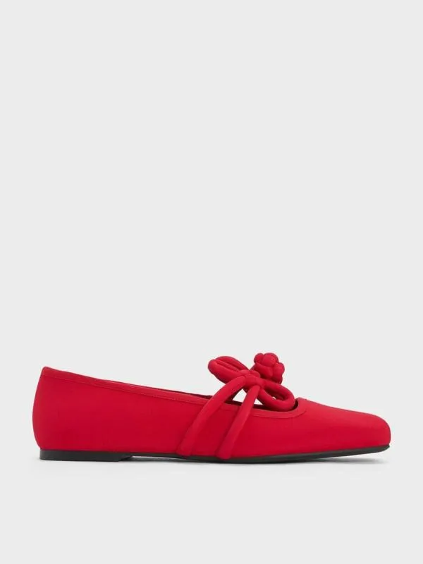Women CloverKnot Mary Jane Flats 8211 Red CHARLES and KEITH Flats