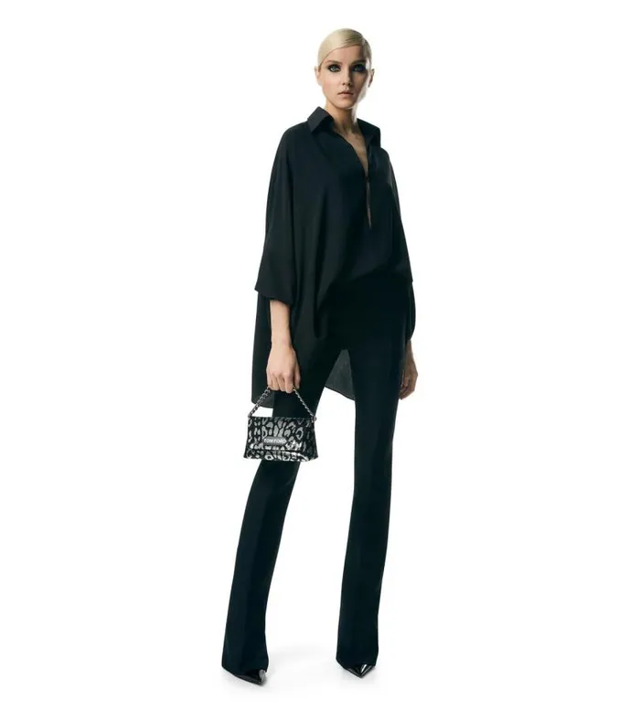Women Clutches Tom Ford Sequin Label Mini Chain Bag Blacksilver Black Women Clutches Tom Ford Sequin Label Mini Chain Bag Blacksilver Black