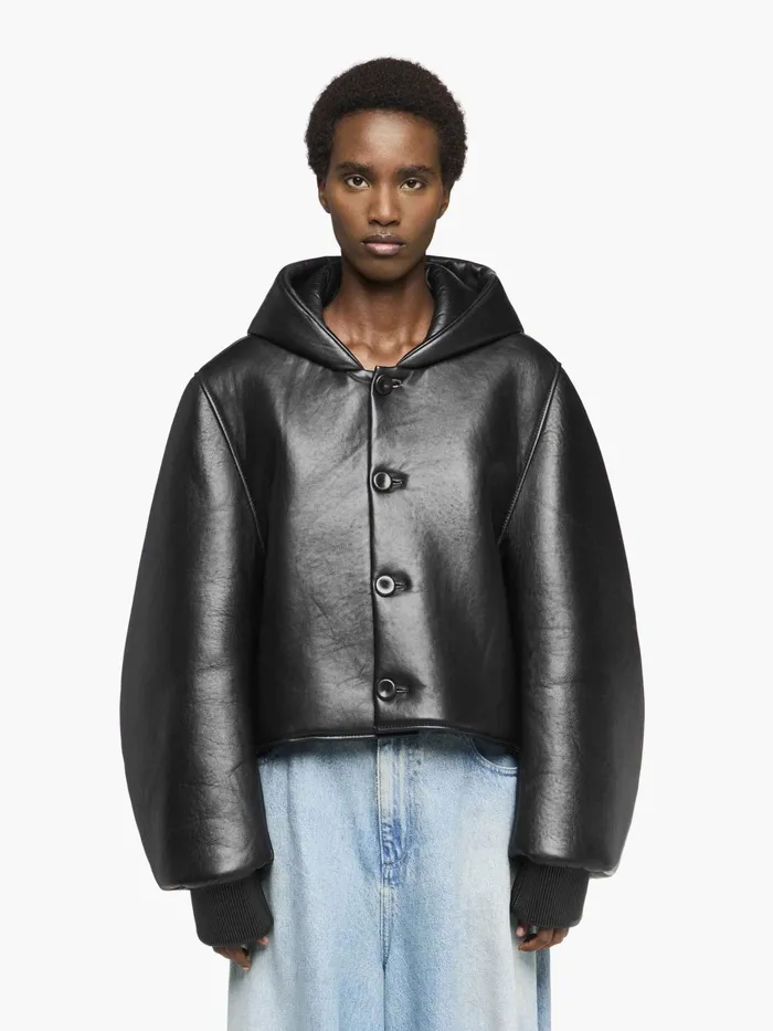Women Coats and Jackets JW Anderson CROPPED HOODED BLOUSON JACKET Black Women Coats and Jackets JW Anderson CROPPED HOODED BLOUSON JACKET Black