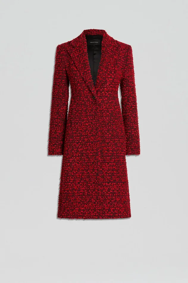 Women Coats Scanlan Theodore BOUCLE COAT RED Women Coats Scanlan Theodore BOUCLE COAT RED