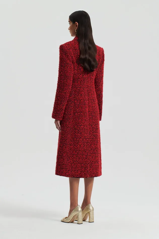 Women Coats Scanlan Theodore BOUCLE COAT RED Women Coats Scanlan Theodore BOUCLE COAT RED