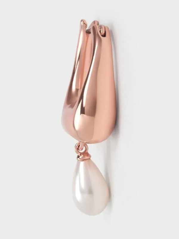 Women Corrine Teardrop Pearl Hoop Earrings 8211 Rose Gold CHARLES and KEITH Earrings Women Corrine Teardrop Pearl Hoop Earrings 8211 Rose Gold CHARLES and KEITH Earrings