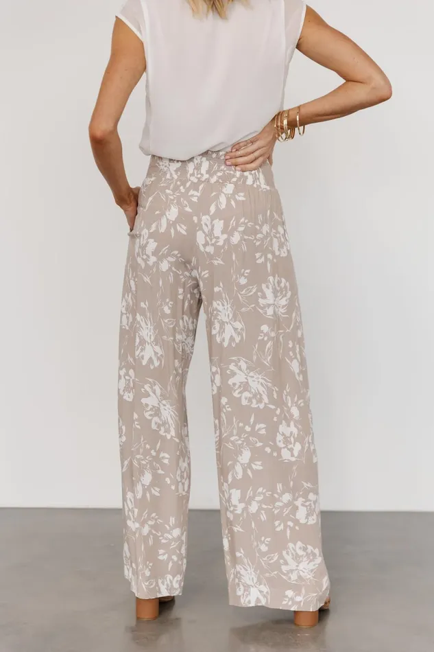 Women Cover Ups Baltic Born Malta Smocked Waist Pants Sand White