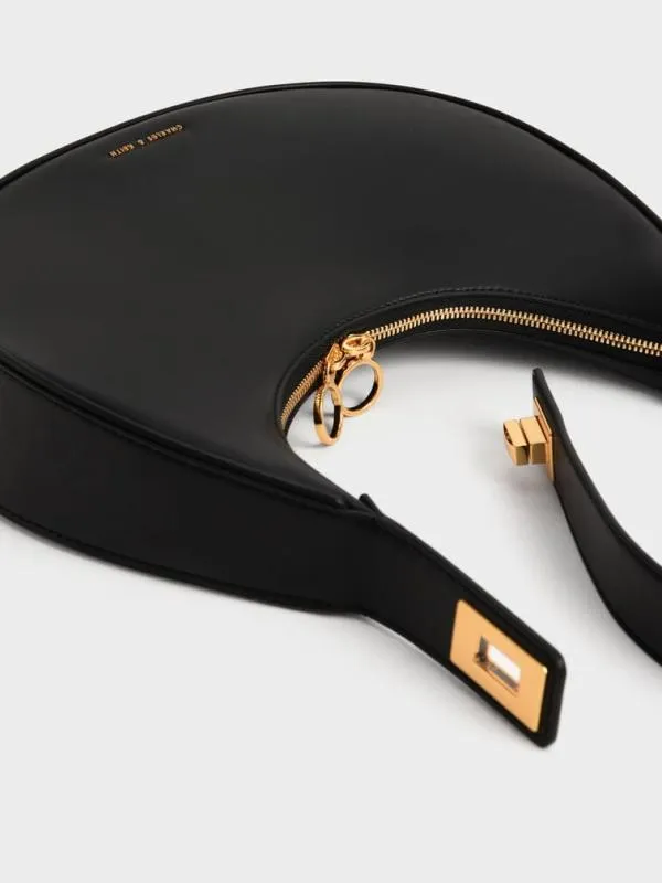 Women Crescent Hobo Bag 8211 Black CHARLES and KEITH Hobo Bags Women Crescent Hobo Bag 8211 Black CHARLES and KEITH Hobo Bags