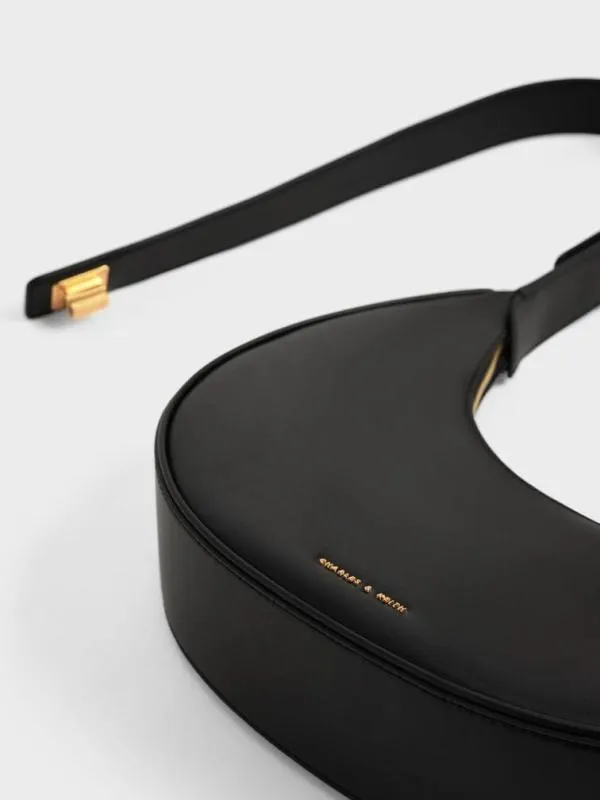 Women Crescent Hobo Bag 8211 Black CHARLES and KEITH Hobo Bags Women Crescent Hobo Bag 8211 Black CHARLES and KEITH Hobo Bags
