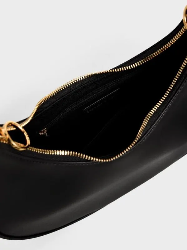 Women Crescent Hobo Bag 8211 Black CHARLES and KEITH Hobo Bags Women Crescent Hobo Bag 8211 Black CHARLES and KEITH Hobo Bags