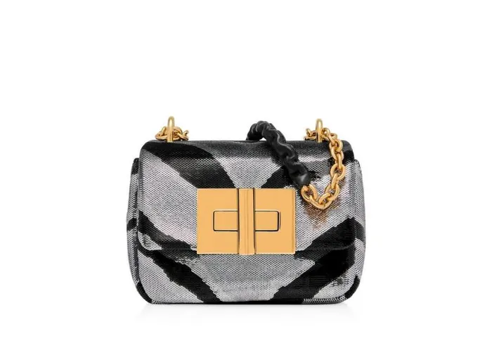 Women Cross Body Bags Tom Ford Zebra Sequin Embroidery Soft Natalia Mini Shoulder Bag Blacksilver Black Women Cross Body Bags Tom Ford Zebra Sequin Embroidery Soft Natalia Mini Shoulder Bag Blacksilver Black