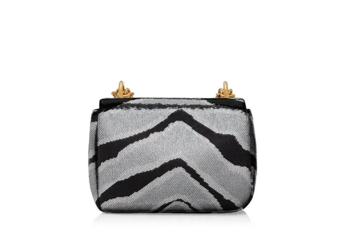 Women Cross Body Bags Tom Ford Zebra Sequin Embroidery Soft Natalia Mini Shoulder Bag Blacksilver Black Women Cross Body Bags Tom Ford Zebra Sequin Embroidery Soft Natalia Mini Shoulder Bag Blacksilver Black