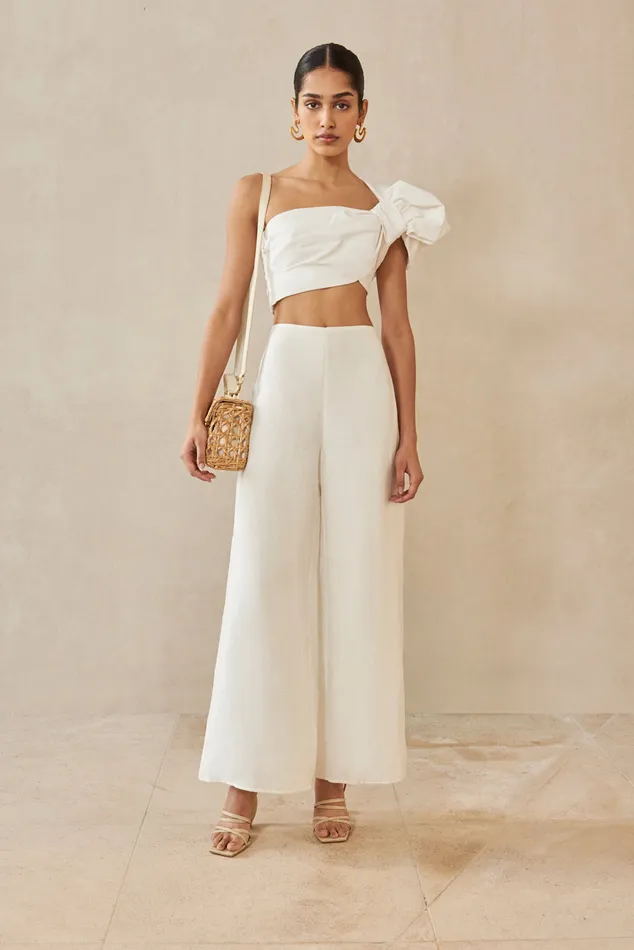 Women Cult Gaia Bottoms KORA PANT 8211 OFF WHITE LINEN