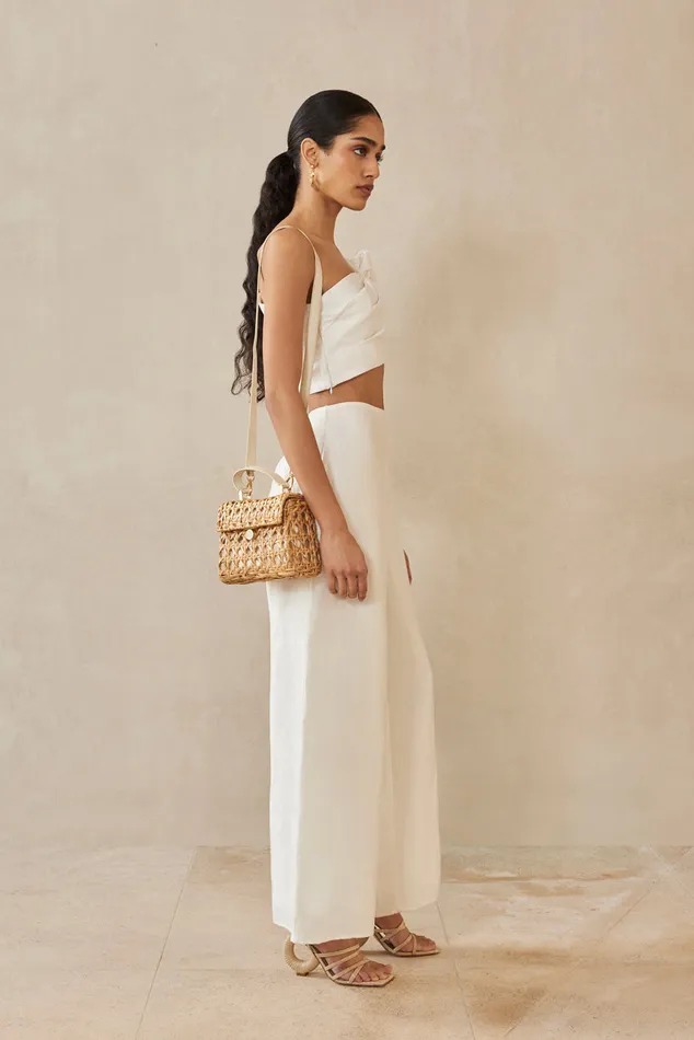 Women Cult Gaia Bottoms KORA PANT 8211 OFF WHITE LINEN