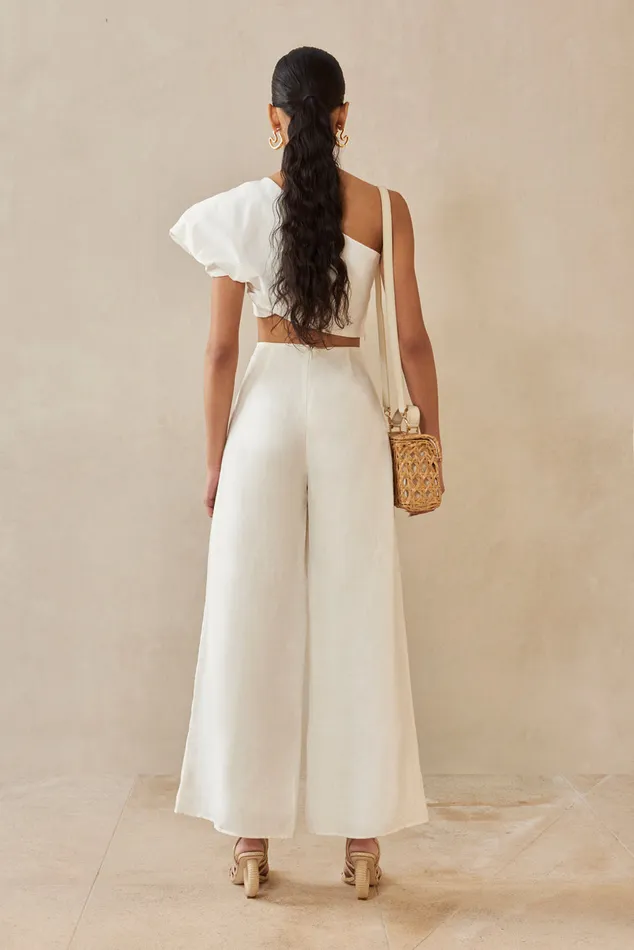 Women Cult Gaia Bottoms KORA PANT 8211 OFF WHITE LINEN