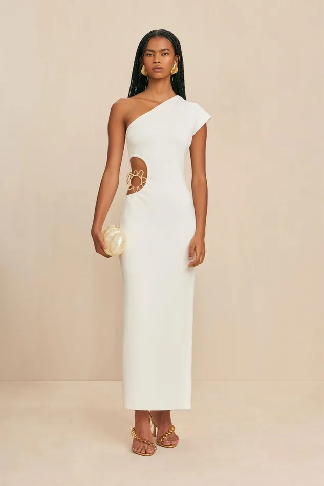 Women Cult Gaia Dresses ADRIAN KNIT DRESS 8211 OFF WHITE