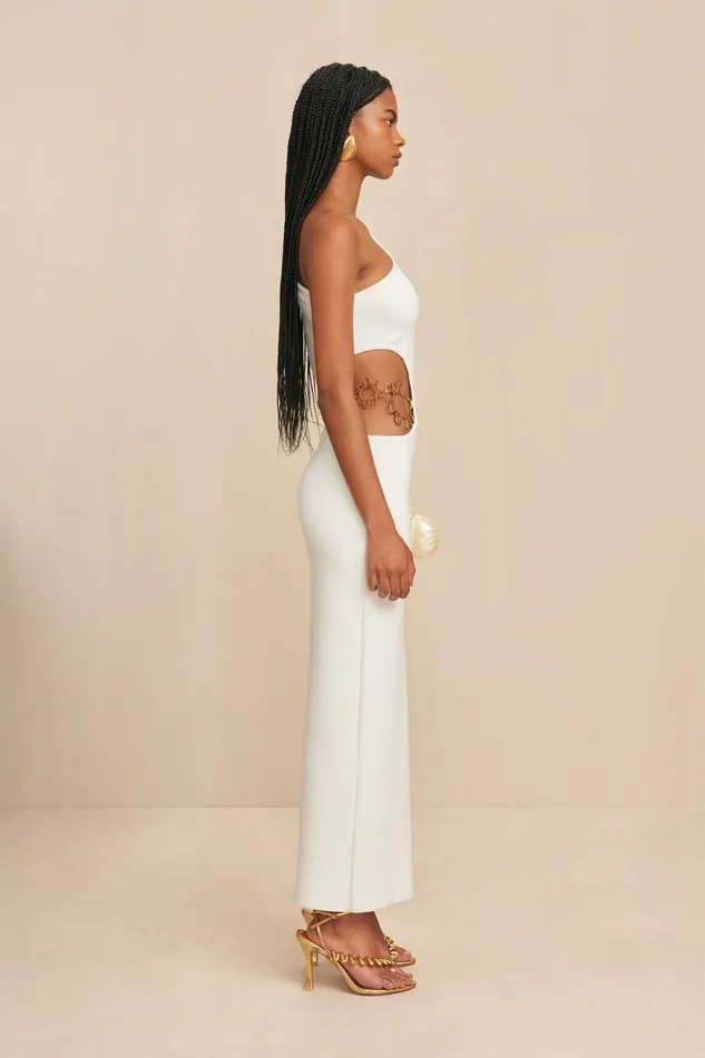 Women Cult Gaia Dresses ADRIAN KNIT DRESS 8211 OFF WHITE