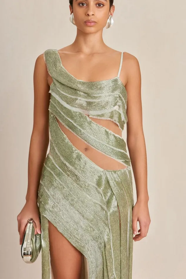 Women Cult Gaia Dresses WHITNEY GOWN 8211 LIGHT HONEYDEW Women Cult Gaia Dresses WHITNEY GOWN 8211 LIGHT HONEYDEW