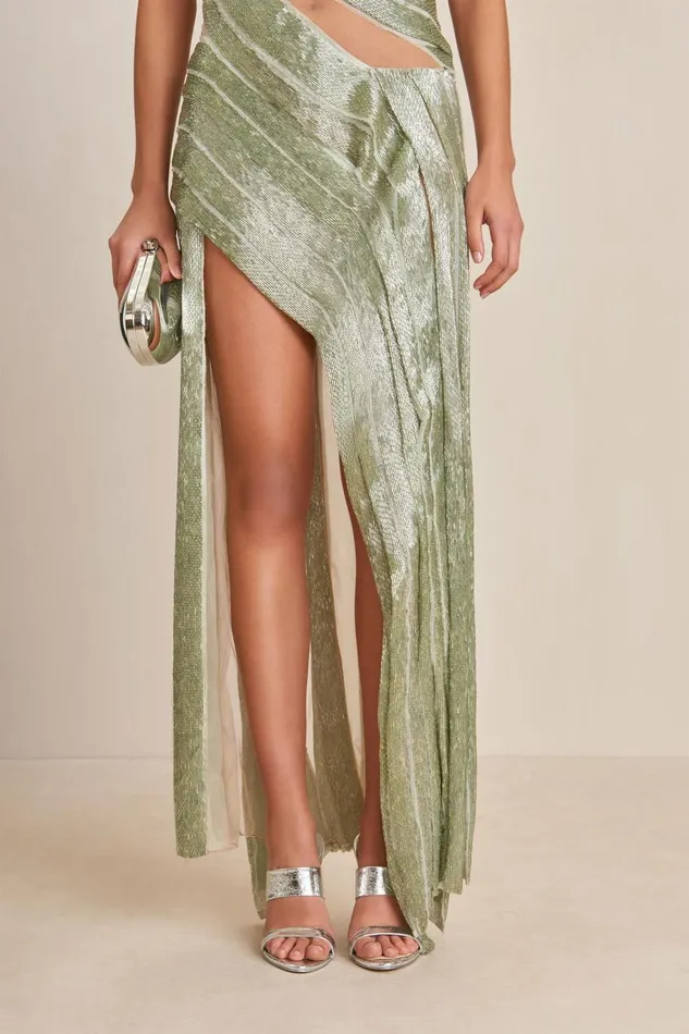 Women Cult Gaia Dresses WHITNEY GOWN 8211 LIGHT HONEYDEW Women Cult Gaia Dresses WHITNEY GOWN 8211 LIGHT HONEYDEW