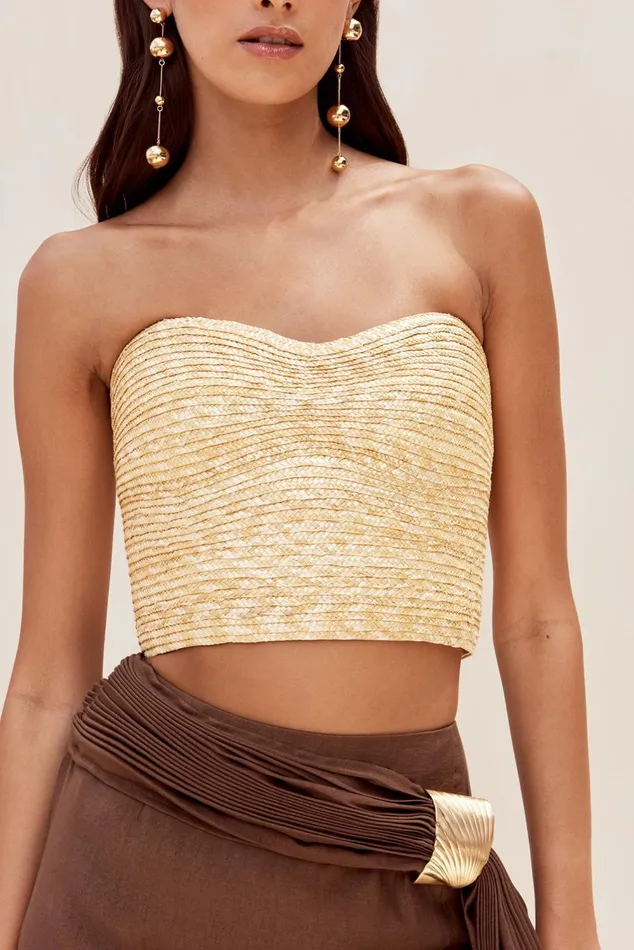 Women Cult Gaia Tops JACIRA TOP 8211 NATURAL RAFFIA