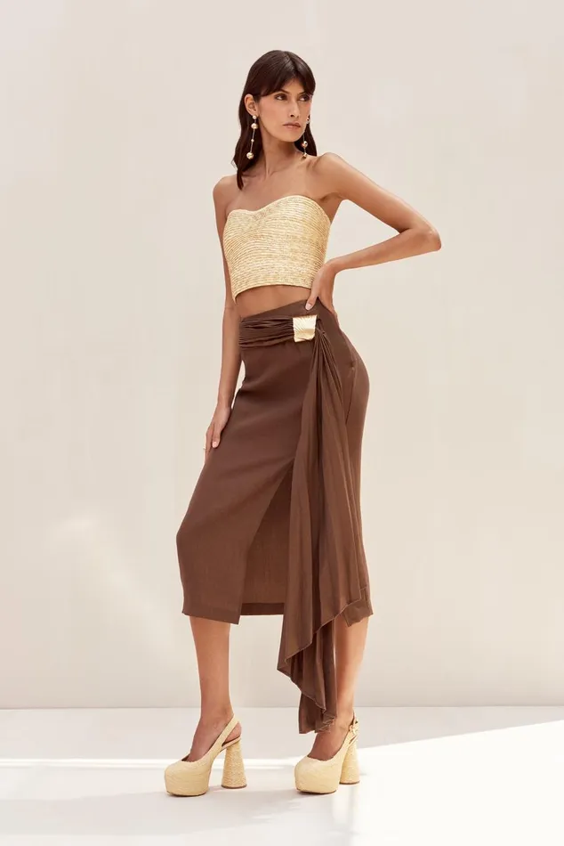 Women Cult Gaia Tops JACIRA TOP 8211 NATURAL RAFFIA