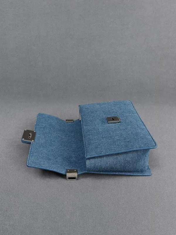 Women Denim Shoulder Bag 8211 Blue CHARLES and KEITH Shoulder Bags