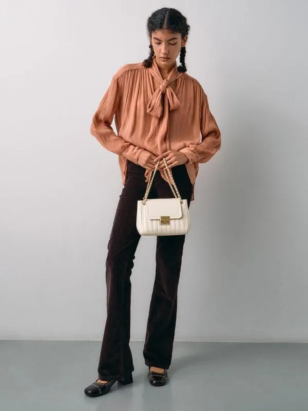 Women Donna CrinkleEffect Shoulder Bag 8211 Cream CHARLES and KEITH Shoulder Bags